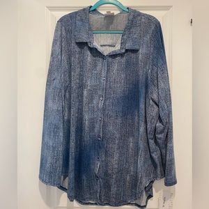 Lularoe 3x NWT Valentina Long Sleeve Button-up
